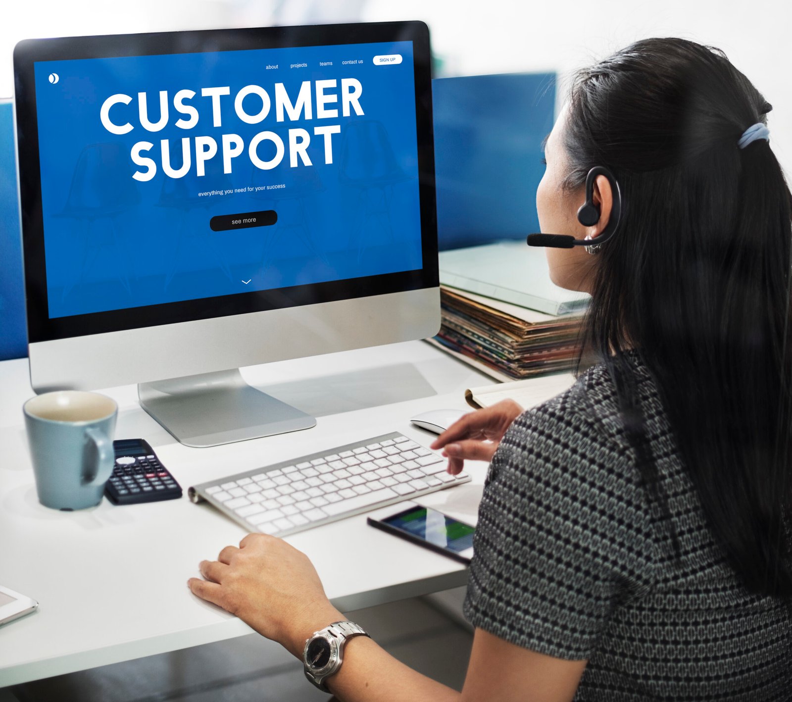 Customer care webpage interface word